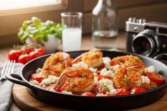 Saganaki Shrimp with Tomatoes, Ouzo, and Feta: A Taste of Greece in Every Bite 15