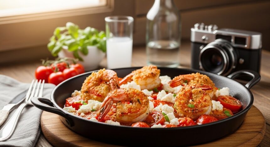 Saganaki Shrimp with Tomatoes, Ouzo, and Feta: A Taste of Greece in Every Bite 43