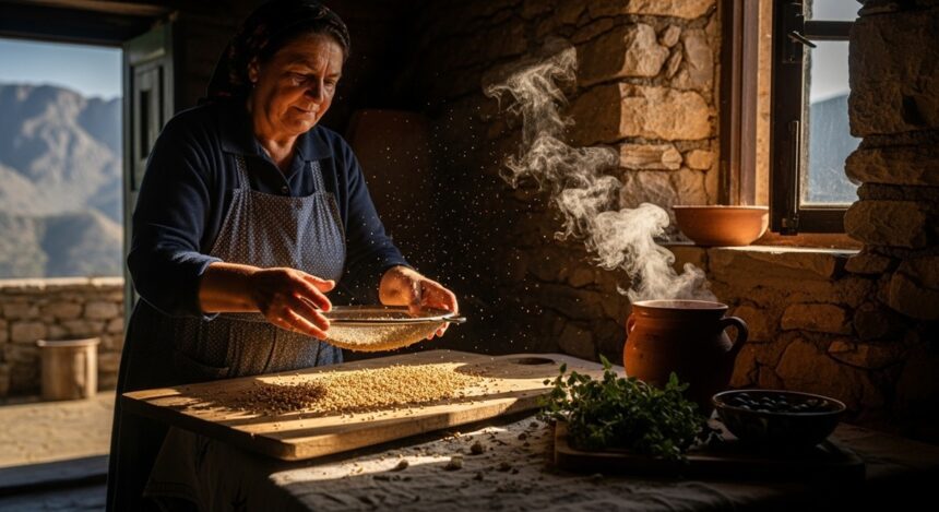 The Sacred Hearth: Trahanas Soup with Wild Greens—A Byzantine & Pastoral Comfort 35