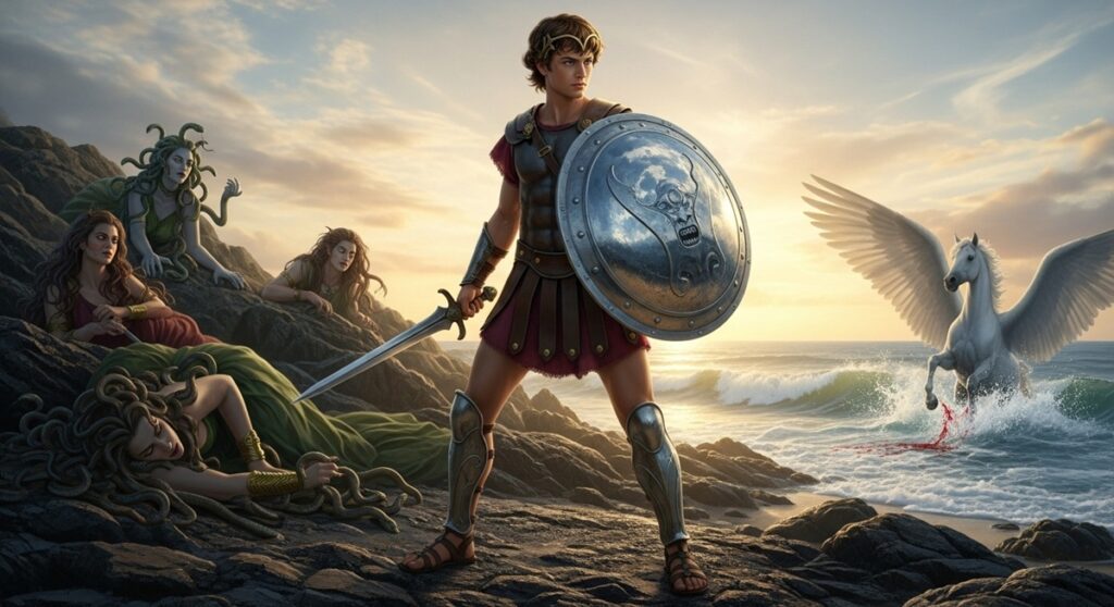 The Golden Rain and the Gorgon's Gaze. The Story of Perseus, Danaë, and the Gods' Intervention 14