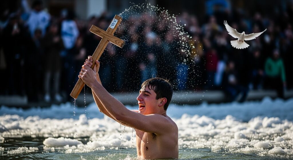 Witnessing the Sanctification of the Icy Blue Sea During the Greek Epiphany 14